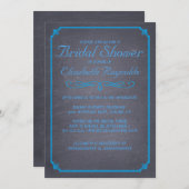 Invitations de Chalkboard Blue Bridal (Devant / Derrière)