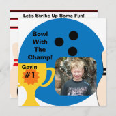 Invitations de champ de bowling photo personnalisé (Devant / Derrière)