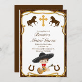 INVITATIONS DE CHARRO BAUTIZO (Devant / Derrière)