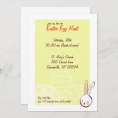 Invitations de chasse aux oeufs de Pâques Bunny (Devant / Derrière)