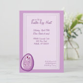 Invitations de chasse aux oeufs de Pâques violet (Debout devant)