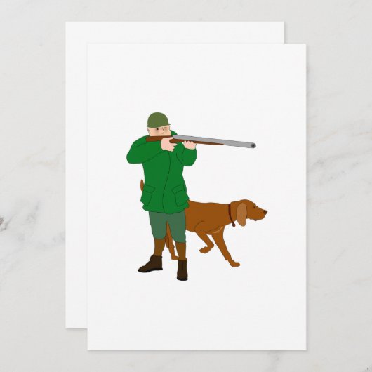 Invitations de chasseur et d'un chien (Devant / Derrière)