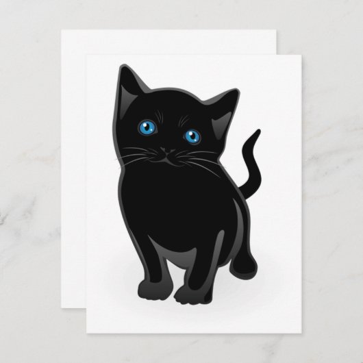 Invitations de chats noirs (Devant / Derrière)