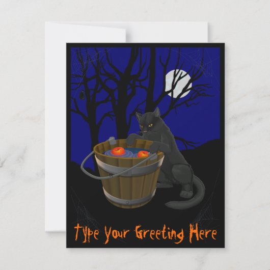 Invitations de chats noirs Cartes d'Halloween pers (Devant)