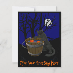 Invitations de chats noirs Cartes d'Halloween pers