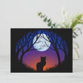 Invitations de chats noirs Cartes d'Halloween pers (Debout devant)