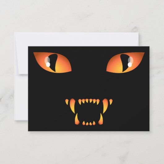 Invitations de chats noirs Cartes d'Halloween pers (Devant)