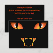 Invitations de chats noirs Cartes d'Halloween pers (Devant / Derrière)