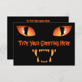 Invitations de chats noirs Cartes d'Halloween pers (Devant / Derrière)