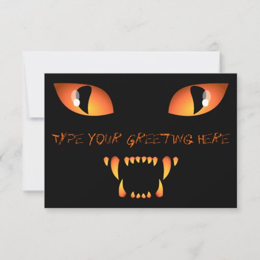 Invitations de chats noirs Cartes d'Halloween pers (Devant)