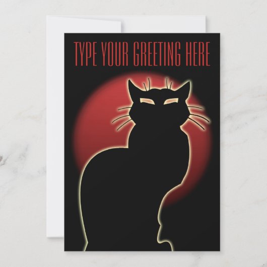 Invitations de chats noirs Cartes d'Halloween pers (Devant)