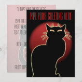Invitations de chats noirs Cartes d'Halloween pers (Devant / Derrière)