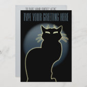 Invitations de chats noirs Cartes d'Halloween pers (Devant / Derrière)