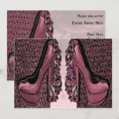 Invitations de chaussures roses (Devant / Derrière)