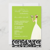 Invitations de chaux et de douche nuptiale noire (Devant)
