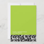 Invitations de chaux et de douche nuptiale noire (Dos)