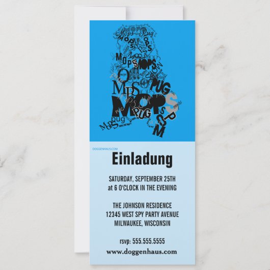 Invitations de chiens carlins (Dos)