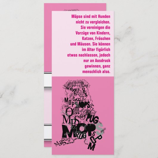 Invitations de chiens carlins (Devant / Derrière)