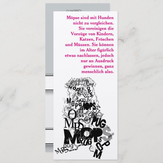 Invitations de chiens carlins (Devant / Derrière)