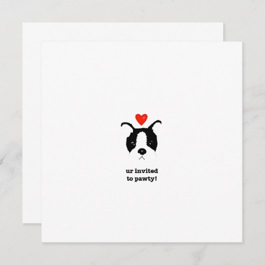 Invitations de chiots (Devant / Derrière)