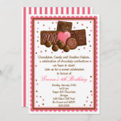 Invitations De Chocolat Sweet Shop (Devant / Derrière)