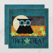 Invitations De Chouette De Trick Ou De Treat (Devant / Derrière)