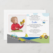 Invitations de Christening Transport (Devant / Derrière)