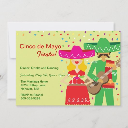 Invitations de Cinco de Mayo Mariachi (Devant)