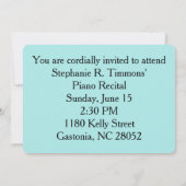 Invitations de clavier de piano personnalisables (Dos)