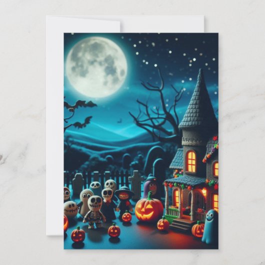 Invitations de claymation d'Halloween amusantes (Devant)