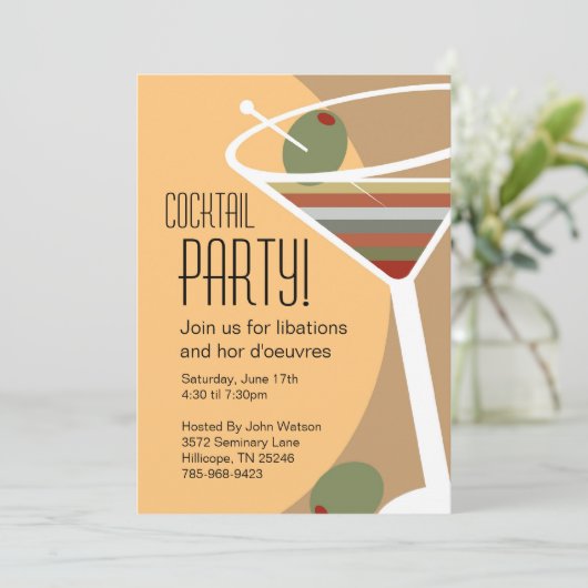 Invitations de cocktail de Martini (Debout devant)