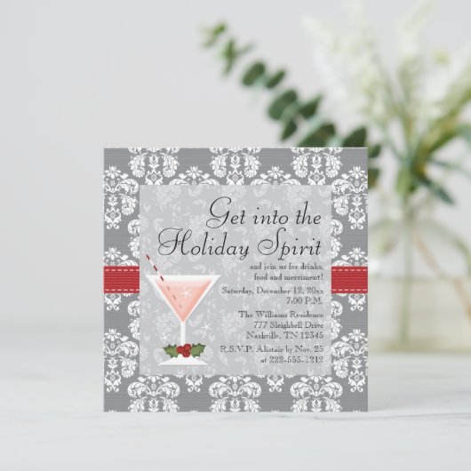 Invitations de cocktail de vacances de Noël (Debout devant)