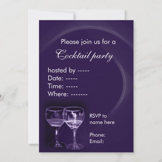 invitations de cocktail de vin (Devant)