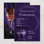 invitations de cocktail de vin (Devant / Derrière)