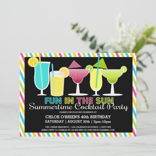 Invitations de Cocktail d'été (Debout devant)