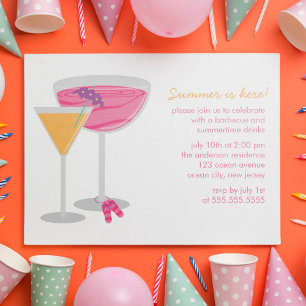 Invitations de Cocktail d'été