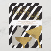 Invitations de Cocktail Parties scintillant (Devant / Derrière)