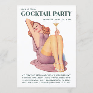 Invitations de Cocktail Party Petite fille Vintag