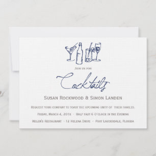 Invitations de cocktails Mariages  Bleu