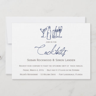 Invitations de cocktails Mariages| Bleu