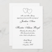 Invitations "de coeurs de verrouillage" (Devant / Derrière)