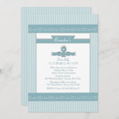 Invitations de communion bleue (Devant / Derrière)