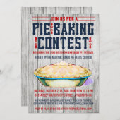 Invitations de concours de cuisson de tarte (Devant / Derrière)