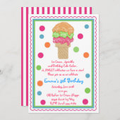 Invitations de cônes de glace (Devant / Derrière)