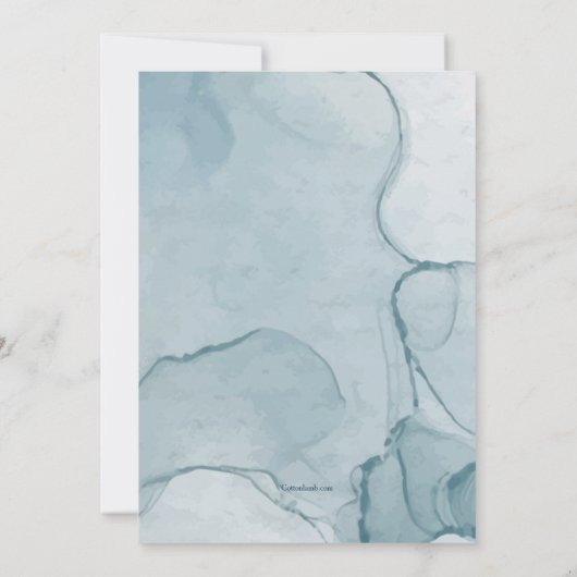 Invitations de confirmation bleue et or (Dos)