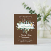 Invitations de confirmation Eucalyptus Greenery Bu (Debout devant)