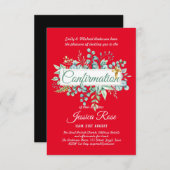 Invitations de confirmation Eucalyptus Greenery Bu (Devant / Derrière)