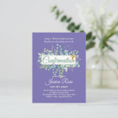 Invitations de confirmation Eucalyptus Greenery Bu (Debout devant)