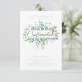Invitations de confirmation Eucalyptus Greenery Bu (Debout devant)
