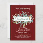 Invitations de confirmation Eucalyptus Greenery Bu (Devant)